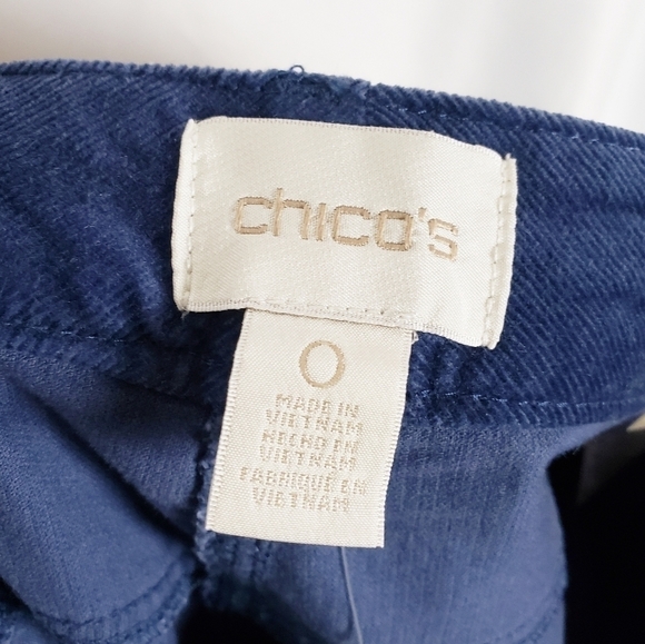 CHICO'S corduroy slim leg pants twilight blue - Picture 3 of 7